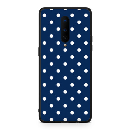 Θήκη OnePlus 8 White Small Polka Dots on Navy από τη Smartfits με σχέδιο στο πίσω μέρος και μαύρο περίβλημα | OnePlus 8 White Small Polka Dots on Navy case with colorful back and black bezels