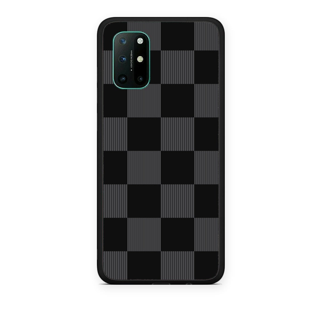 Θήκη OnePlus 8T Black and Charcoal Striped Checks από τη Smartfits με σχέδιο στο πίσω μέρος και μαύρο περίβλημα | OnePlus 8T Black and Charcoal Striped Checks case with colorful back and black bezels