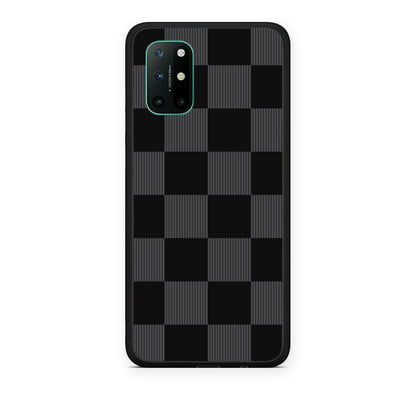 Θήκη OnePlus 8T Black and Charcoal Striped Checks από τη Smartfits με σχέδιο στο πίσω μέρος και μαύρο περίβλημα | OnePlus 8T Black and Charcoal Striped Checks case with colorful back and black bezels