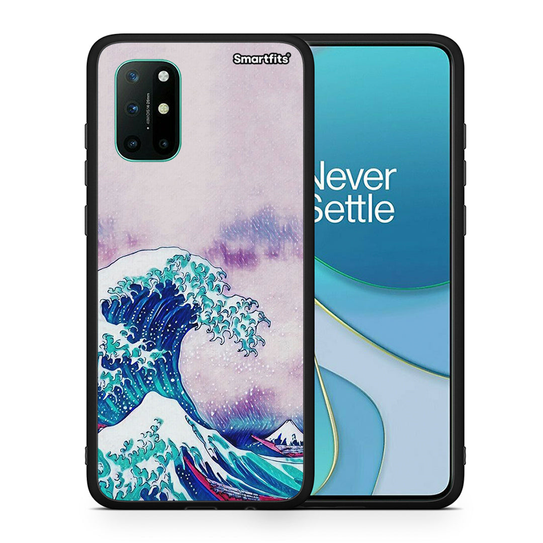 Θήκη OnePlus 8T Blue Waves από τη Smartfits με σχέδιο στο πίσω μέρος και μαύρο περίβλημα | OnePlus 8T Blue Waves case with colorful back and black bezels