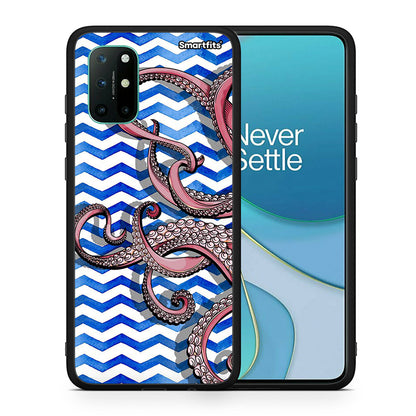 Θήκη OnePlus 8T Chevron Devilfish από τη Smartfits με σχέδιο στο πίσω μέρος και μαύρο περίβλημα | OnePlus 8T Chevron Devilfish case with colorful back and black bezels