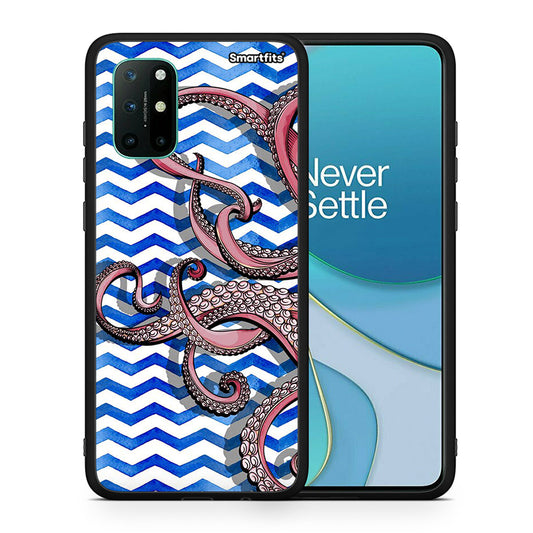 Θήκη OnePlus 8T Chevron Devilfish από τη Smartfits με σχέδιο στο πίσω μέρος και μαύρο περίβλημα | OnePlus 8T Chevron Devilfish case with colorful back and black bezels
