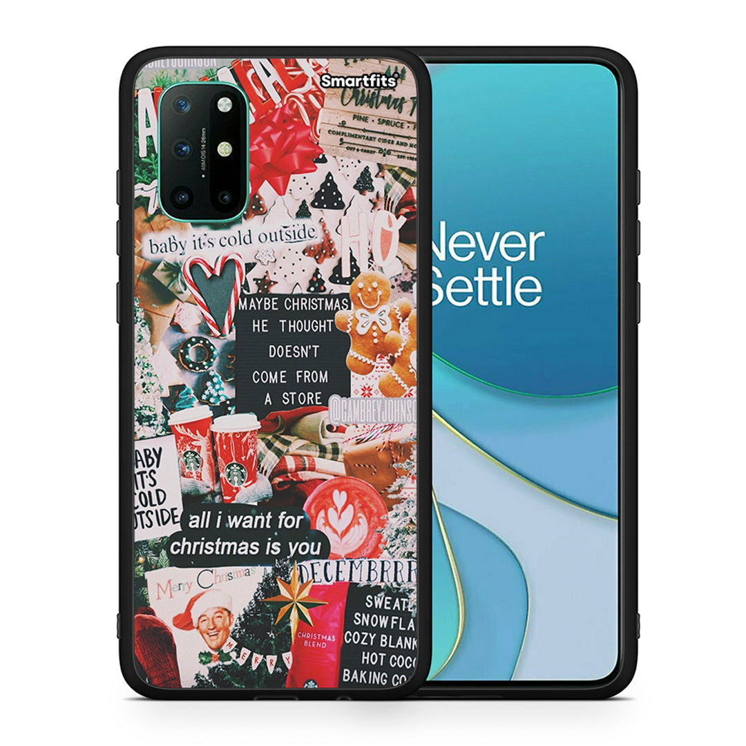 Θήκη OnePlus 8T Christmas Happiness από τη Smartfits με σχέδιο στο πίσω μέρος και μαύρο περίβλημα | OnePlus 8T Christmas Happiness case with colorful back and black bezels