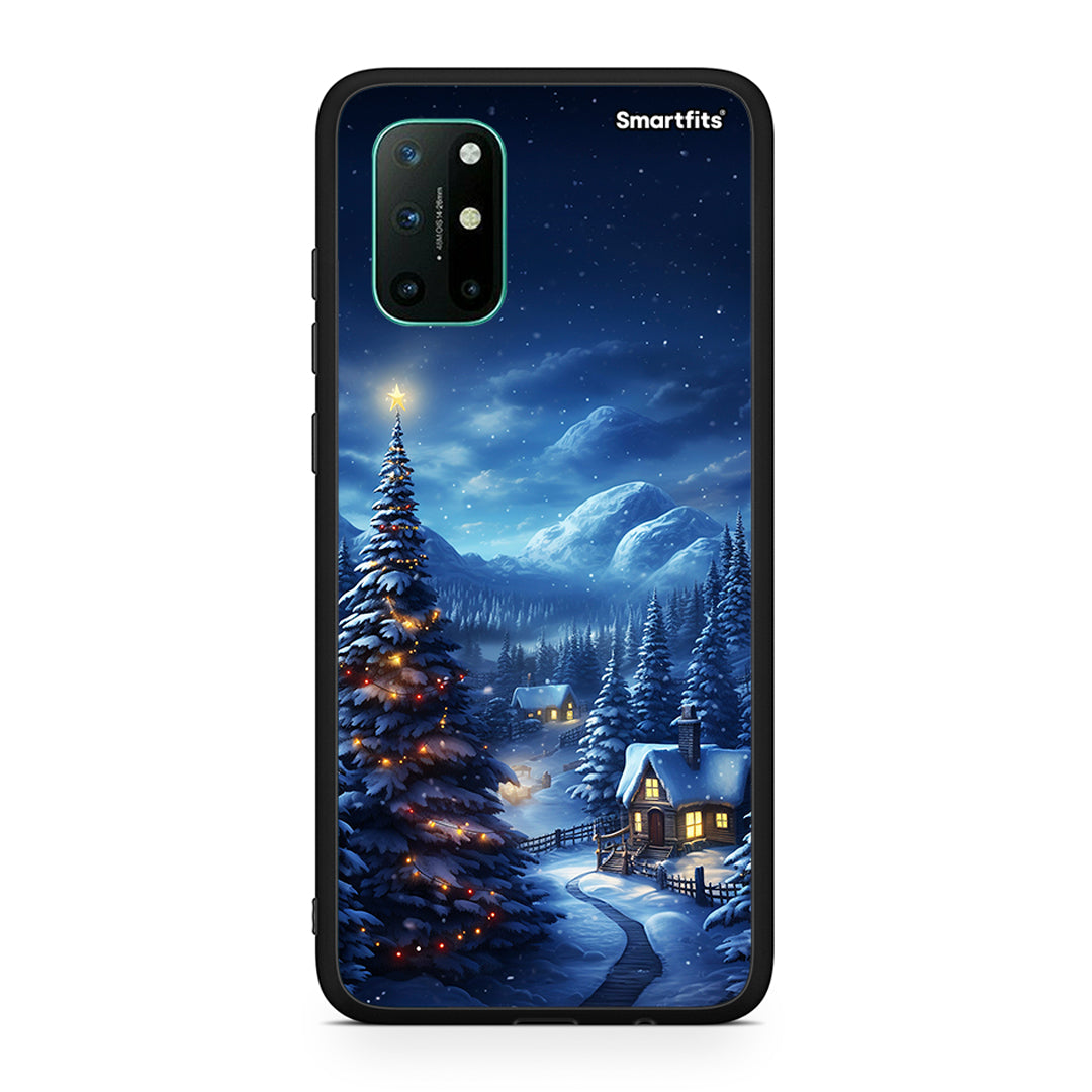 OnePlus 8T Christmas Scenery θήκη από τη Smartfits με σχέδιο στο πίσω μέρος και μαύρο περίβλημα | Smartphone case with colorful back and black bezels by Smartfits