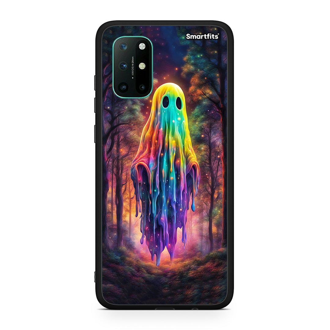OnePlus 8T Halloween Ghost θήκη από τη Smartfits με σχέδιο στο πίσω μέρος και μαύρο περίβλημα | Smartphone case with colorful back and black bezels by Smartfits