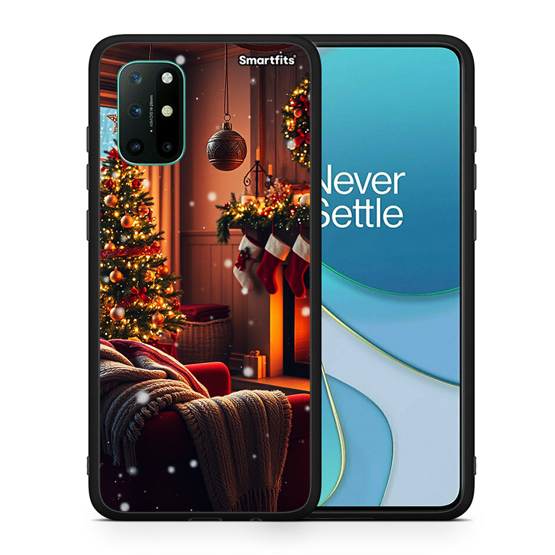 Θήκη OnePlus 8T Home For Christmas από τη Smartfits με σχέδιο στο πίσω μέρος και μαύρο περίβλημα | OnePlus 8T Home For Christmas case with colorful back and black bezels