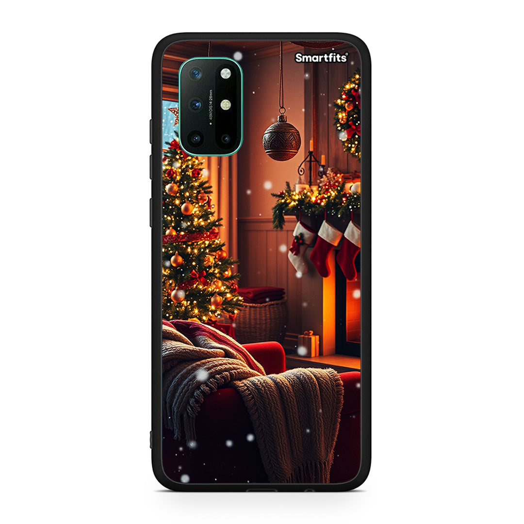 OnePlus 8T Home For Christmas θήκη από τη Smartfits με σχέδιο στο πίσω μέρος και μαύρο περίβλημα | Smartphone case with colorful back and black bezels by Smartfits