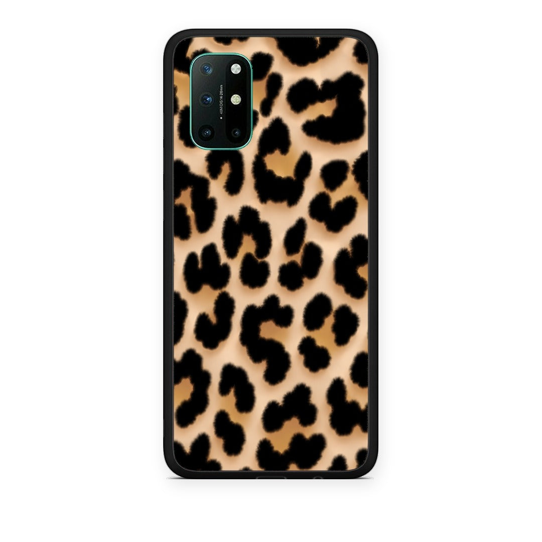 Θήκη OnePlus 8T Leopard Print Tan Large από τη Smartfits με σχέδιο στο πίσω μέρος και μαύρο περίβλημα | OnePlus 8T Leopard Print Tan Large case with colorful back and black bezels