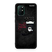 Thumbnail for OnePlus 8T Merry Cat Christmas θήκη από τη Smartfits με σχέδιο στο πίσω μέρος και μαύρο περίβλημα | Smartphone case with colorful back and black bezels by Smartfits