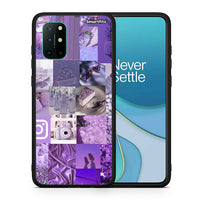 Thumbnail for Θήκη OnePlus 8T Purple Aesthetic Collage από τη Smartfits με σχέδιο στο πίσω μέρος και μαύρο περίβλημα | OnePlus 8T Purple Aesthetic Collage case with colorful back and black bezels