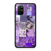 Thumbnail for OnePlus 8T Purple Aesthetic Collage θήκη από τη Smartfits με σχέδιο στο πίσω μέρος και μαύρο περίβλημα | Smartphone case with colorful back and black bezels by Smartfits