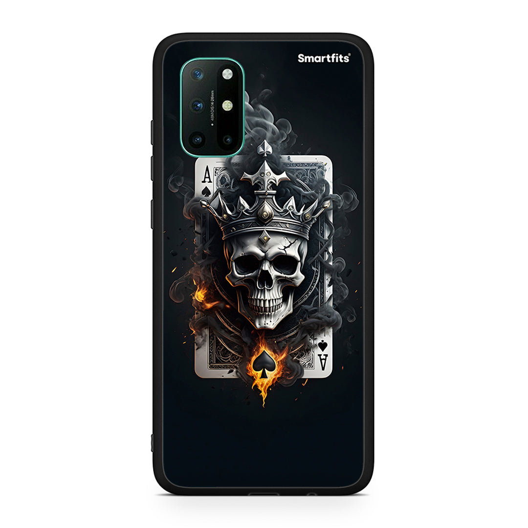 OnePlus 8T Skull King Ace θήκη από τη Smartfits με σχέδιο στο πίσω μέρος και μαύρο περίβλημα | Smartphone case with colorful back and black bezels by Smartfits