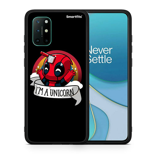 Θήκη OnePlus 8T Unicorn Deadpool από τη Smartfits με σχέδιο στο πίσω μέρος και μαύρο περίβλημα | OnePlus 8T Unicorn Deadpool case with colorful back and black bezels