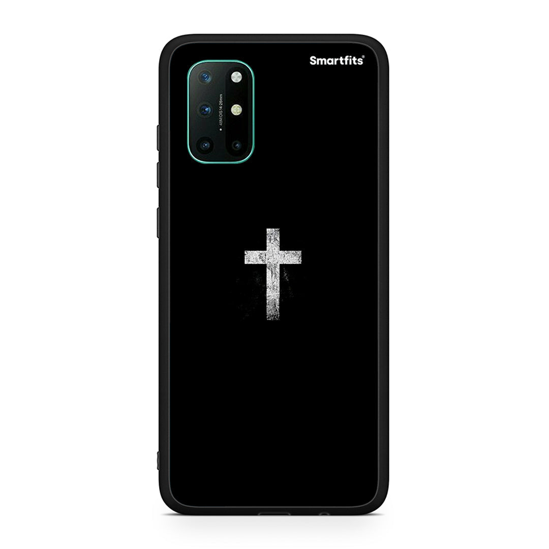 OnePlus 8T White Cross θήκη από τη Smartfits με σχέδιο στο πίσω μέρος και μαύρο περίβλημα | Smartphone case with colorful back and black bezels by Smartfits