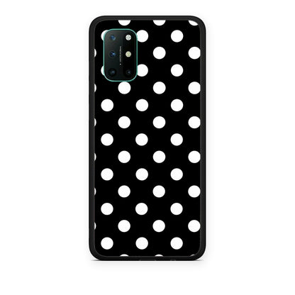 Θήκη OnePlus 8T White Polka Dots on Black από τη Smartfits με σχέδιο στο πίσω μέρος και μαύρο περίβλημα | OnePlus 8T White Polka Dots on Black case with colorful back and black bezels