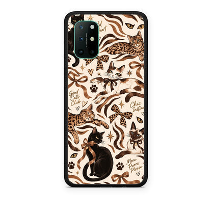 Θήκη OnePlus 8T Wild Cats and Animal Print Collage από τη Smartfits με σχέδιο στο πίσω μέρος και μαύρο περίβλημα | OnePlus 8T Wild Cats and Animal Print Collage case with colorful back and black bezels