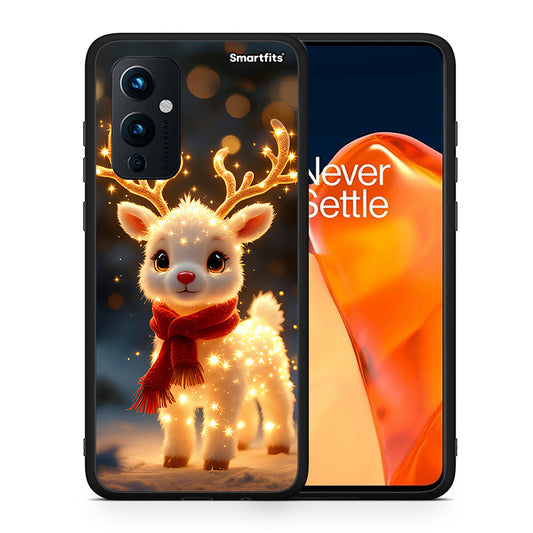 Θήκη OnePlus 9 Christmas Cutie από τη Smartfits με σχέδιο στο πίσω μέρος και μαύρο περίβλημα | OnePlus 9 Christmas Cutie case with colorful back and black bezels