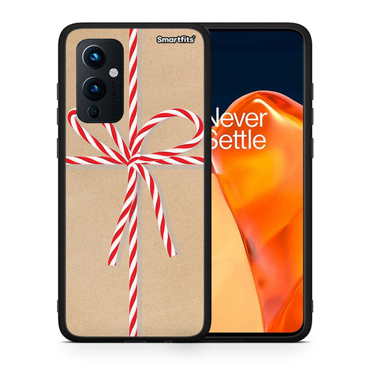 Θήκη OnePlus 9 Christmas Gift από τη Smartfits με σχέδιο στο πίσω μέρος και μαύρο περίβλημα | OnePlus 9 Christmas Gift case with colorful back and black bezels