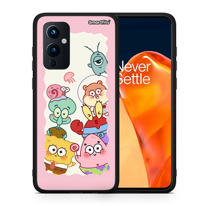 Θήκη OnePlus 9 Cute Companion από τη Smartfits με σχέδιο στο πίσω μέρος και μαύρο περίβλημα | OnePlus 9 Cute Companion case with colorful back and black bezels