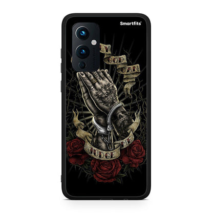 OnePlus 9 Judge By God θήκη από τη Smartfits με σχέδιο στο πίσω μέρος και μαύρο περίβλημα | Smartphone case with colorful back and black bezels by Smartfits