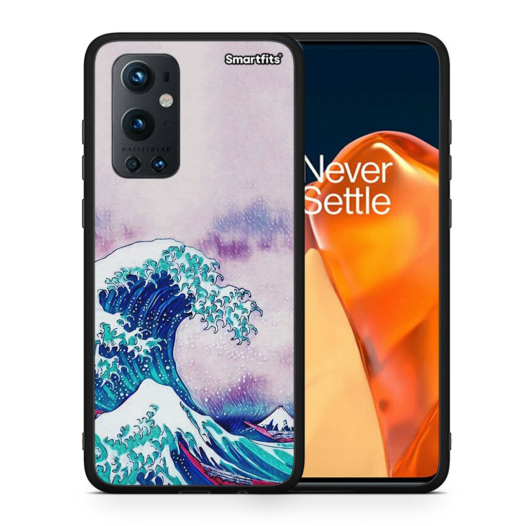 Θήκη OnePlus 9 Pro Blue Waves από τη Smartfits με σχέδιο στο πίσω μέρος και μαύρο περίβλημα | OnePlus 9 Pro Blue Waves case with colorful back and black bezels