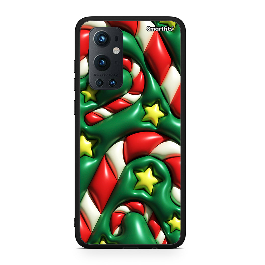 OnePlus 9 Pro Christmas Bubbles θήκη από τη Smartfits με σχέδιο στο πίσω μέρος και μαύρο περίβλημα | Smartphone case with colorful back and black bezels by Smartfits