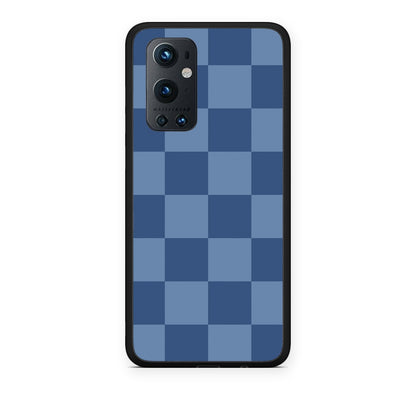 Θήκη OnePlus 9 Pro Denim Blue Checkerboard από τη Smartfits με σχέδιο στο πίσω μέρος και μαύρο περίβλημα | OnePlus 9 Pro Denim Blue Checkerboard case with colorful back and black bezels