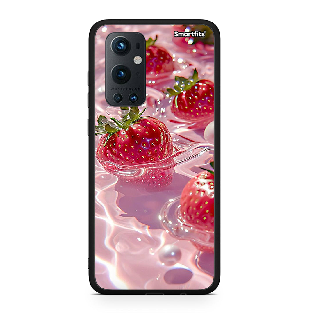 OnePlus 9 Pro Juicy Strawberries θήκη από τη Smartfits με σχέδιο στο πίσω μέρος και μαύρο περίβλημα | Smartphone case with colorful back and black bezels by Smartfits