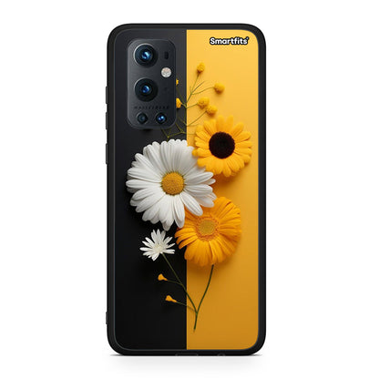 OnePlus 9 Pro Yellow Daisies θήκη από τη Smartfits με σχέδιο στο πίσω μέρος και μαύρο περίβλημα | Smartphone case with colorful back and black bezels by Smartfits
