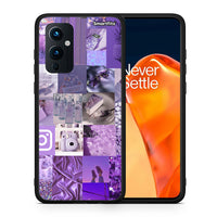 Thumbnail for Θήκη OnePlus 9 Purple Aesthetic Collage από τη Smartfits με σχέδιο στο πίσω μέρος και μαύρο περίβλημα | OnePlus 9 Purple Aesthetic Collage case with colorful back and black bezels