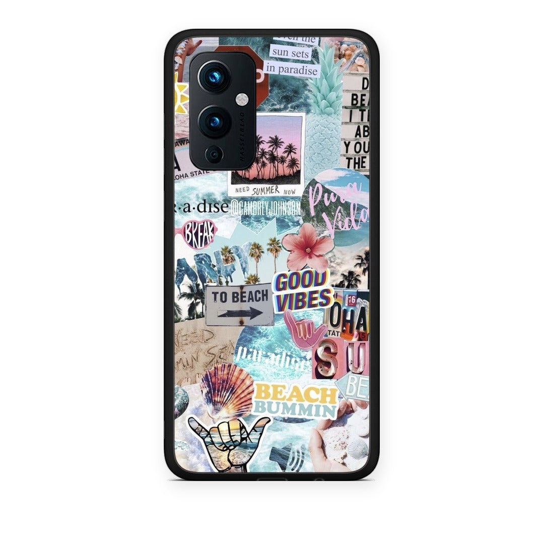 Θήκη OnePlus 9 Summer Vibes από τη Smartfits με σχέδιο στο πίσω μέρος και μαύρο περίβλημα | OnePlus 9 Summer Vibes case with colorful back and black bezels
