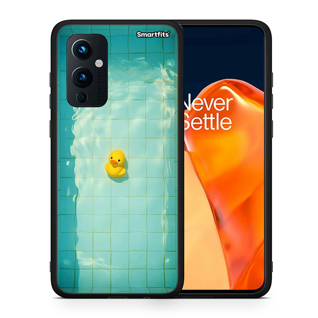 Θήκη OnePlus 9 Yellow Duck από τη Smartfits με σχέδιο στο πίσω μέρος και μαύρο περίβλημα | OnePlus 9 Yellow Duck case with colorful back and black bezels