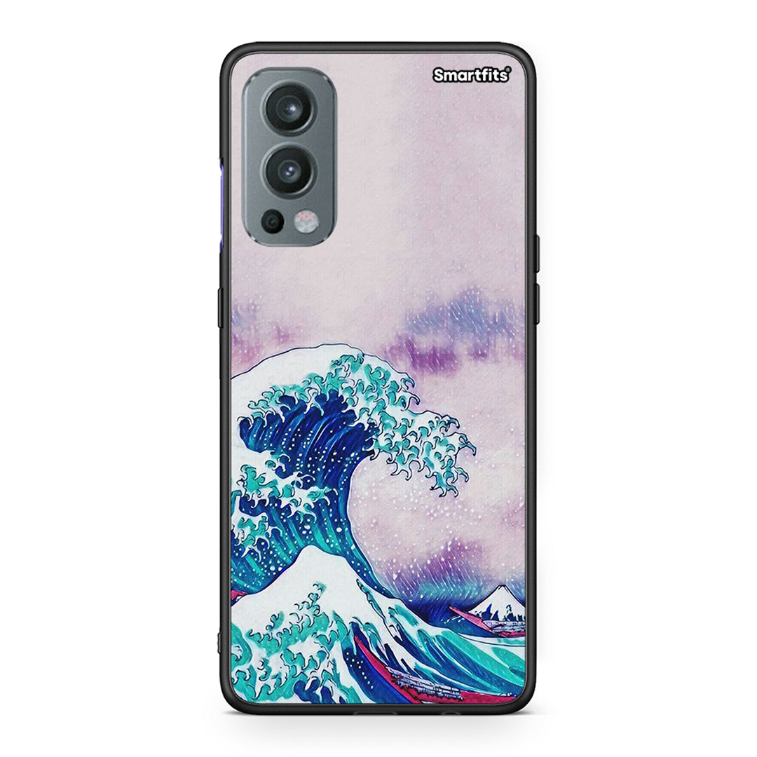 OnePlus Nord 2 5G Blue Waves θήκη από τη Smartfits με σχέδιο στο πίσω μέρος και μαύρο περίβλημα | Smartphone case with colorful back and black bezels by Smartfits