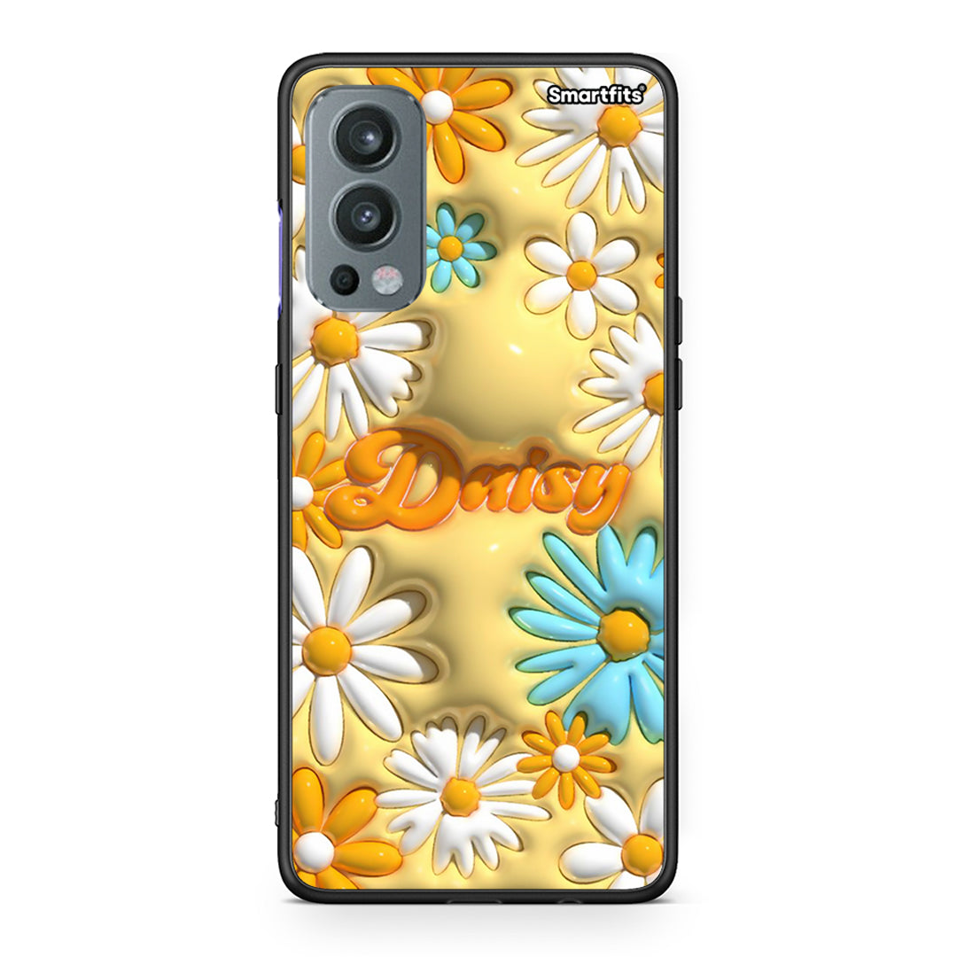 OnePlus Nord 2 5G Bubble Daisies θήκη από τη Smartfits με σχέδιο στο πίσω μέρος και μαύρο περίβλημα | Smartphone case with colorful back and black bezels by Smartfits