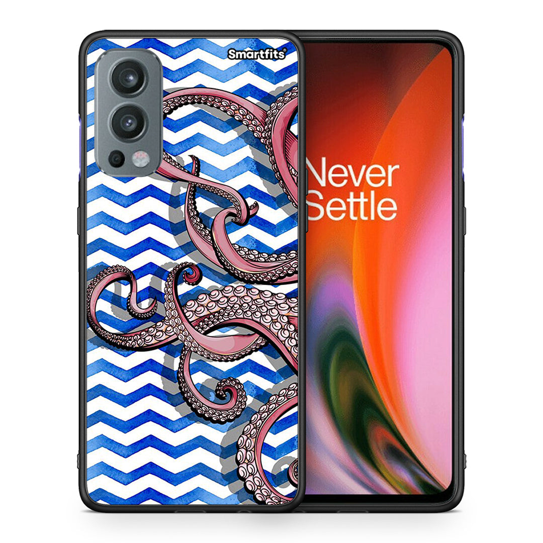 Θήκη OnePlus Nord 2 5G Chevron Devilfish από τη Smartfits με σχέδιο στο πίσω μέρος και μαύρο περίβλημα | OnePlus Nord 2 5G Chevron Devilfish case with colorful back and black bezels