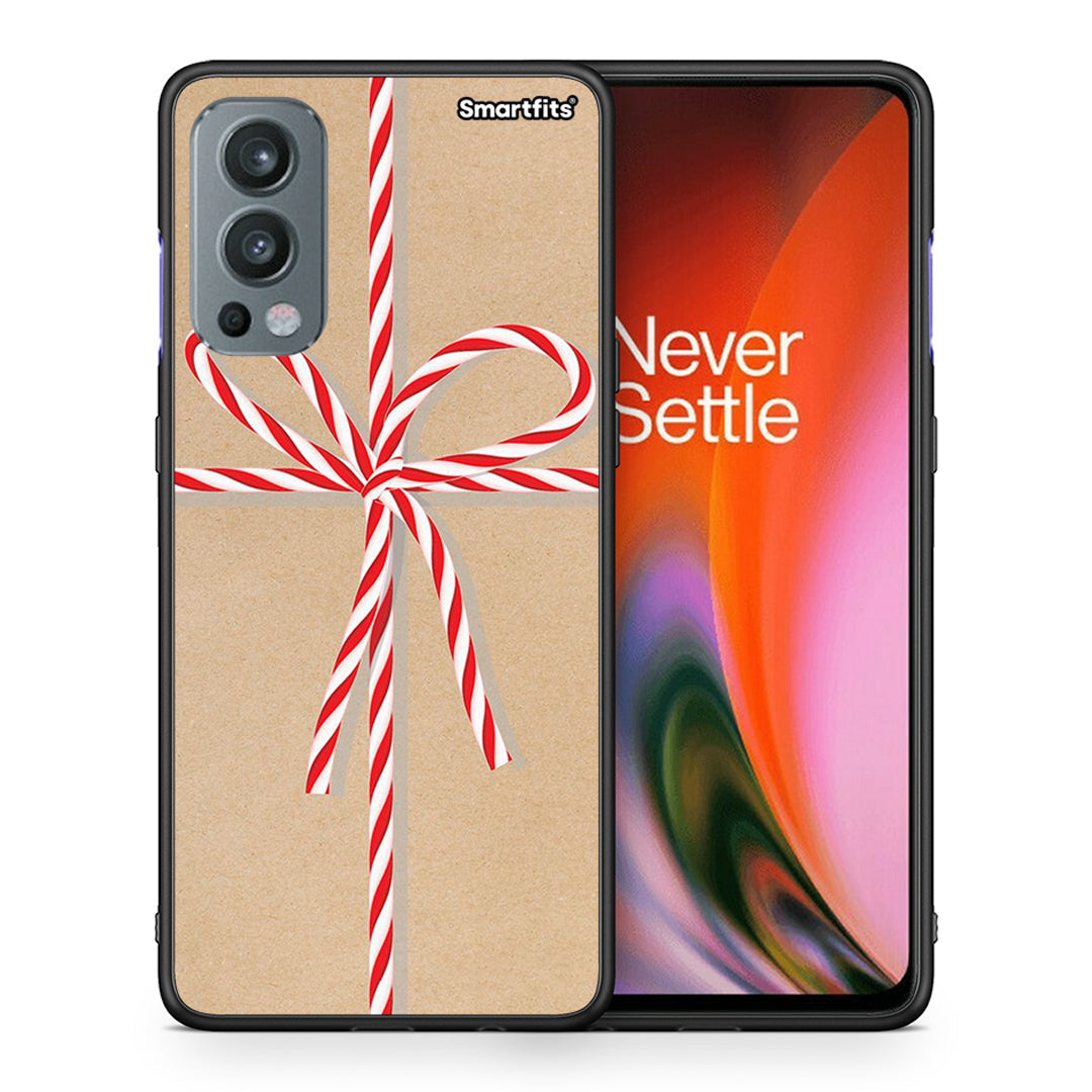 Θήκη OnePlus Nord 2 5G Christmas Gift από τη Smartfits με σχέδιο στο πίσω μέρος και μαύρο περίβλημα | OnePlus Nord 2 5G Christmas Gift case with colorful back and black bezels