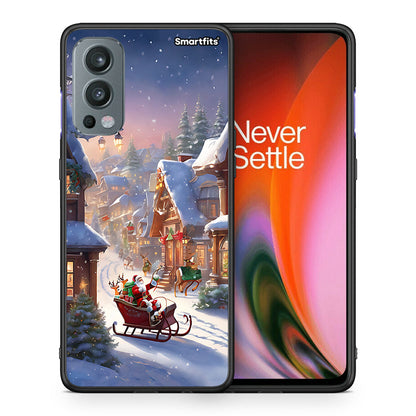 Θήκη OnePlus Nord 2 5G Christmas Snow από τη Smartfits με σχέδιο στο πίσω μέρος και μαύρο περίβλημα | OnePlus Nord 2 5G Christmas Snow case with colorful back and black bezels