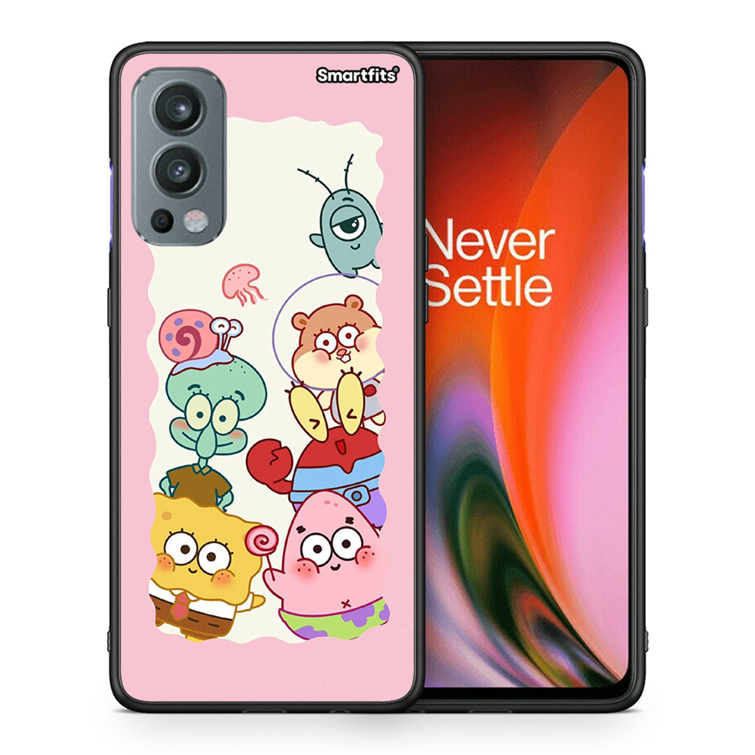 Θήκη OnePlus Nord 2 5G Cute Companion από τη Smartfits με σχέδιο στο πίσω μέρος και μαύρο περίβλημα | OnePlus Nord 2 5G Cute Companion case with colorful back and black bezels