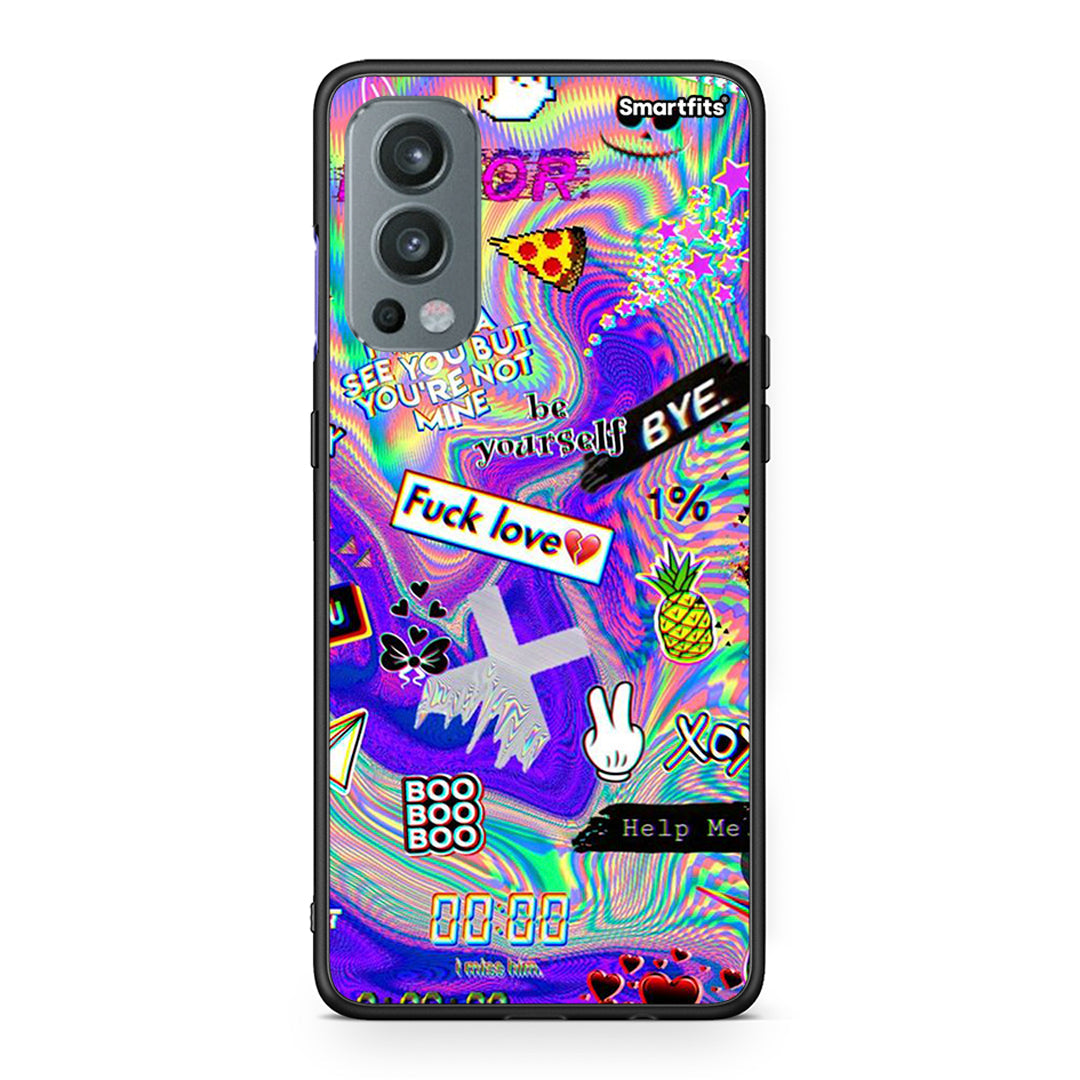 OnePlus Nord 2 5G Game Over θήκη από τη Smartfits με σχέδιο στο πίσω μέρος και μαύρο περίβλημα | Smartphone case with colorful back and black bezels by Smartfits