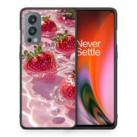 Thumbnail for Θήκη OnePlus Nord 2 5G Juicy Strawberries από τη Smartfits με σχέδιο στο πίσω μέρος και μαύρο περίβλημα | OnePlus Nord 2 5G Juicy Strawberries case with colorful back and black bezels