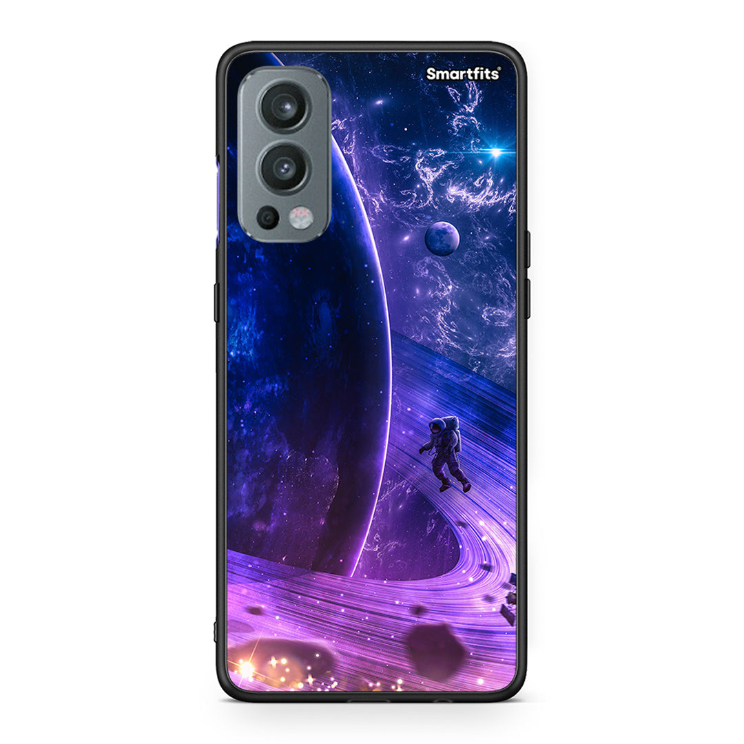 OnePlus Nord 2 5G Lost Astronaut θήκη από τη Smartfits με σχέδιο στο πίσω μέρος και μαύρο περίβλημα | Smartphone case with colorful back and black bezels by Smartfits