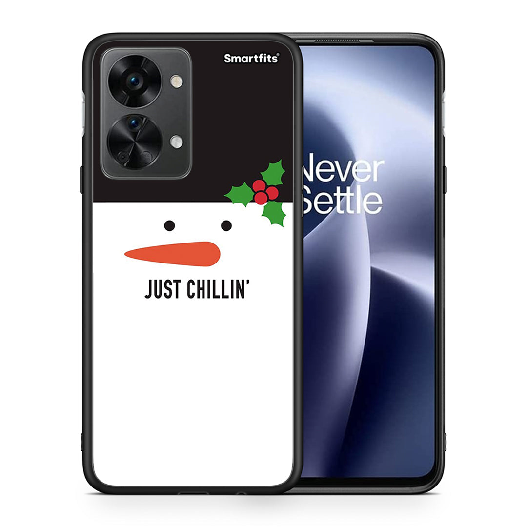 Θήκη OnePlus Nord 2T Christmas Chillin από τη Smartfits με σχέδιο στο πίσω μέρος και μαύρο περίβλημα | OnePlus Nord 2T Christmas Chillin case with colorful back and black bezels