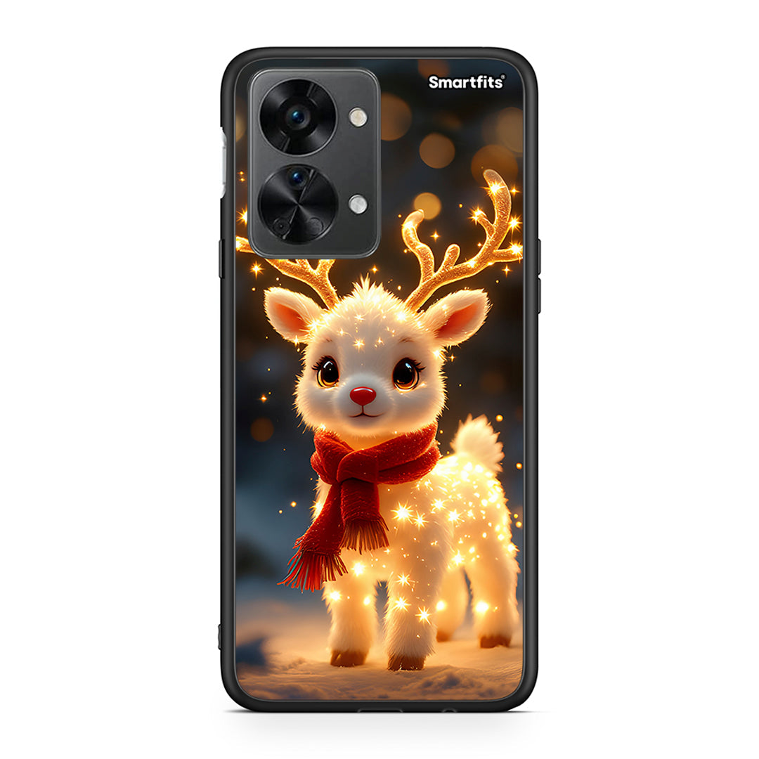 OnePlus Nord 2T Christmas Cutie θήκη από τη Smartfits με σχέδιο στο πίσω μέρος και μαύρο περίβλημα | Smartphone case with colorful back and black bezels by Smartfits