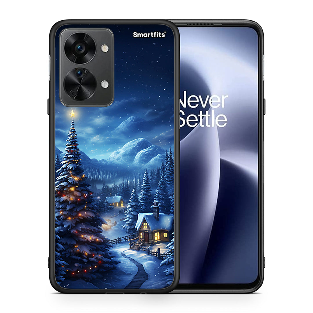 Θήκη OnePlus Nord 2T Christmas Scenery από τη Smartfits με σχέδιο στο πίσω μέρος και μαύρο περίβλημα | OnePlus Nord 2T Christmas Scenery case with colorful back and black bezels