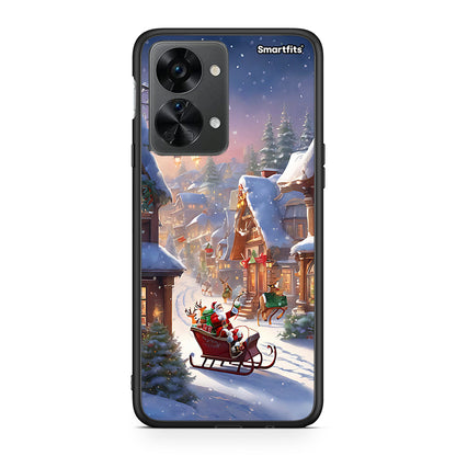 OnePlus Nord 2T Christmas Snow θήκη από τη Smartfits με σχέδιο στο πίσω μέρος και μαύρο περίβλημα | Smartphone case with colorful back and black bezels by Smartfits