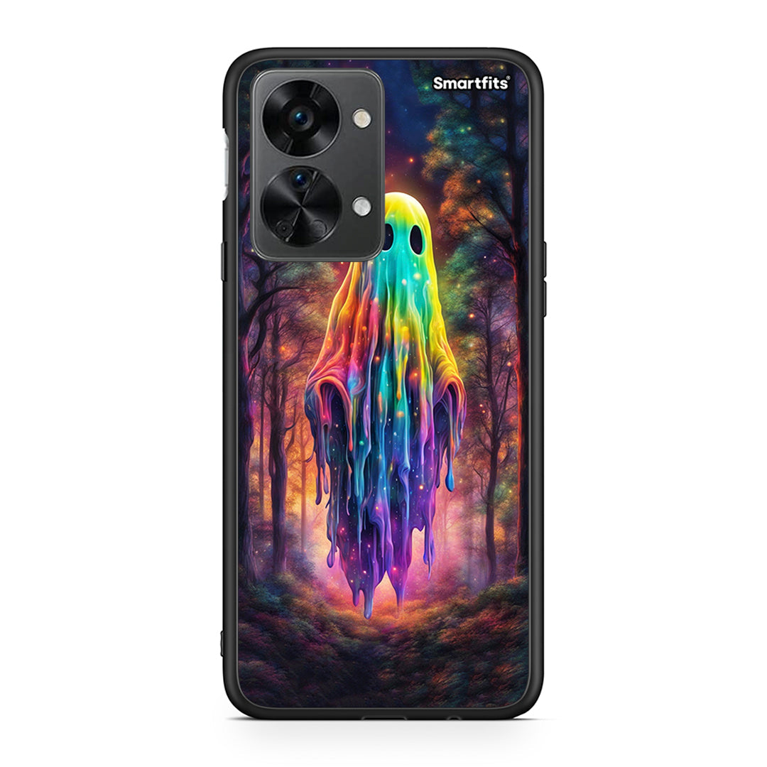 OnePlus Nord 2T Halloween Ghost θήκη από τη Smartfits με σχέδιο στο πίσω μέρος και μαύρο περίβλημα | Smartphone case with colorful back and black bezels by Smartfits