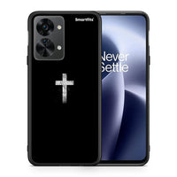 Thumbnail for Θήκη OnePlus Nord 2T White Cross από τη Smartfits με σχέδιο στο πίσω μέρος και μαύρο περίβλημα | OnePlus Nord 2T White Cross case with colorful back and black bezels