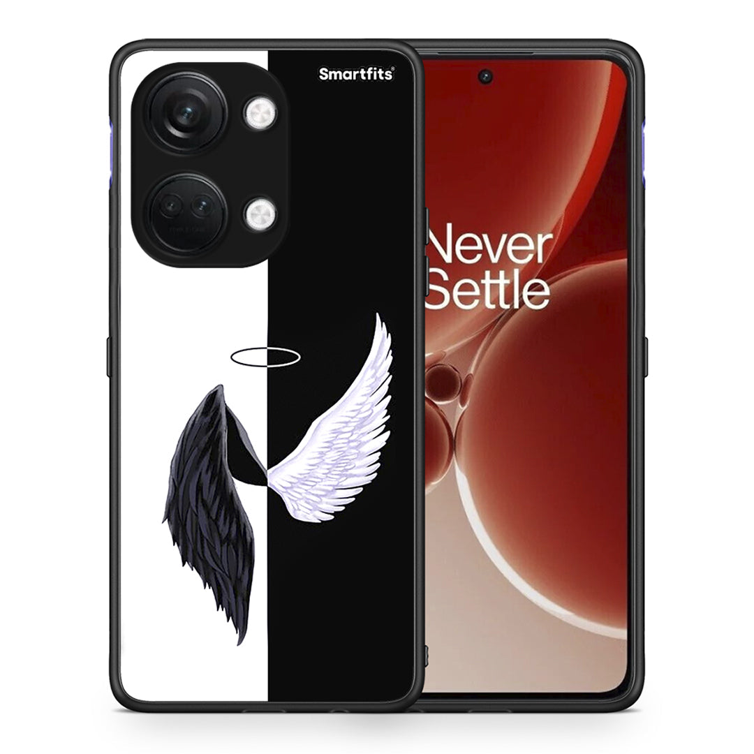 Θήκη OnePlus Nord 3 Angels Demons από τη Smartfits με σχέδιο στο πίσω μέρος και μαύρο περίβλημα | OnePlus Nord 3 Angels Demons case with colorful back and black bezels