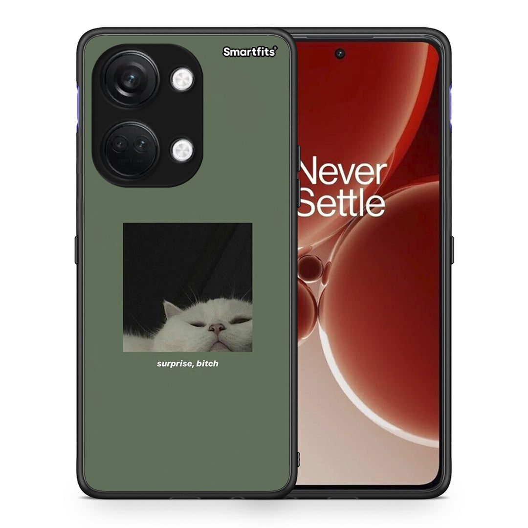 Θήκη OnePlus Nord 3 Bitch Surprise από τη Smartfits με σχέδιο στο πίσω μέρος και μαύρο περίβλημα | OnePlus Nord 3 Bitch Surprise case with colorful back and black bezels