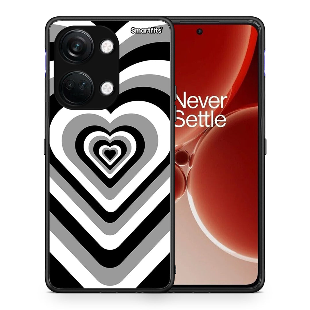 Θήκη OnePlus Nord 3 Black Hearts από τη Smartfits με σχέδιο στο πίσω μέρος και μαύρο περίβλημα | OnePlus Nord 3 Black Hearts case with colorful back and black bezels
